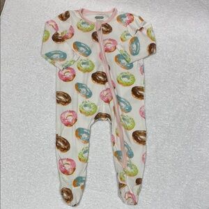 Mud pie Colorful Donut Print Kids One Piece viscose sleeper pajama 6/9m
